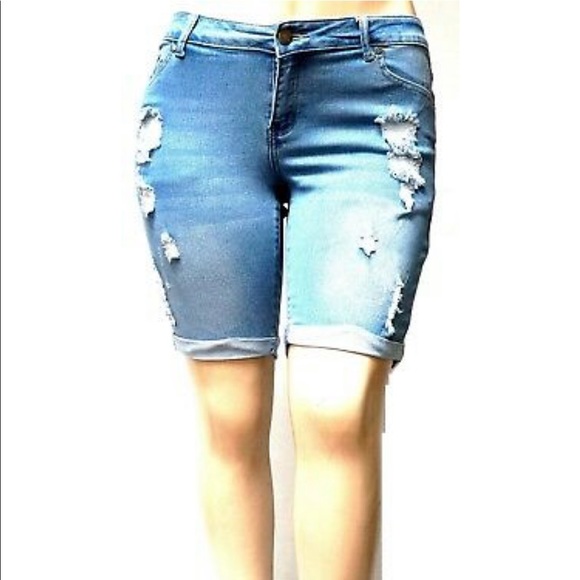 Jack David Womens Plus Size Bermuda ShortJeans2900 - Picture 1 of 3